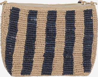 MC2 Saint Barth Womens Raffia Clutch With Logo Multicolour Bags