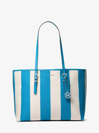 Michael Kors Quinn Large Striped Canvas Tote Bag