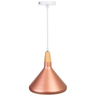 Wanderlust Deco Wanderlust Deco - L&aacute;mpara De Techo De Madera Y Metal Cobriza 27x27x30