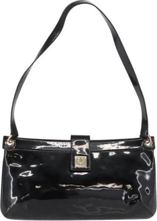 Ferragamo Pre-owned Shoulder Bags, female, Black, Size: ONE SIZE Pre-owned Leather Shoulder Bag