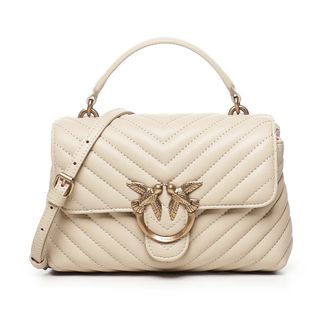 Pinko Handbags, female, Beige, Size: ONE SIZE Quilted Mini Lady Love Bag Beige