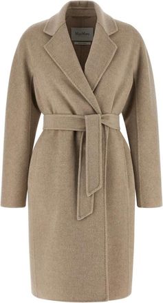 Max Mara Mx Maceri Midi Jas - Dames - Jas met riem - Beige - S - Kasjmier - Jassen