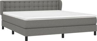 vidaXL Vidaxl - Cama Box Spring Con Colch&oacute;n Tela Gris Oscuro 160x200 Cm