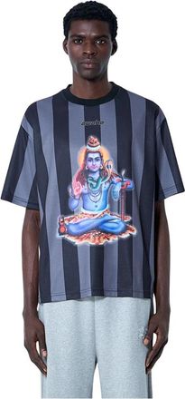 Awake NY Katoenen Jersey Logo Motif T-Shirt - Heren - T-shirts - Zwart - S - Katoen - Tops