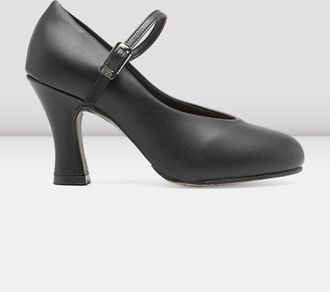 Bloch BLOCH Ladies Broadway-Hi Character Shoes, Black Synthetic Leather