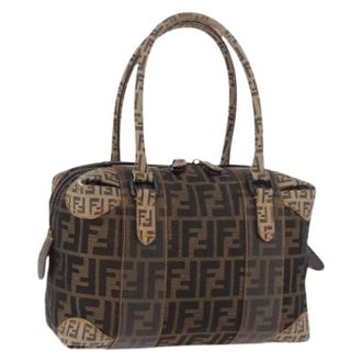 Fendi Pre-owned Vintage Zucca Canvas Boston Bag - Dames - Vintage Handtas - Veelkleurig - ONE Size - Leer - Vintage