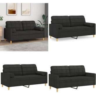 vidaXL Divano a 2 Posti con Cuscini Tortora 140 cm in Tessuto - Cuscino decorativo - Tessuto