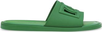 Dolce & Gabbana logo-embossed cut-out slides - men - Rubber/Rubber/Thermoplastic Polyurethane (TPU) - 46 - Green
