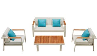 Higold Design Gartenlounge-Set Nofi Taupe/Weiss, 4 Sitzpl&auml;tze