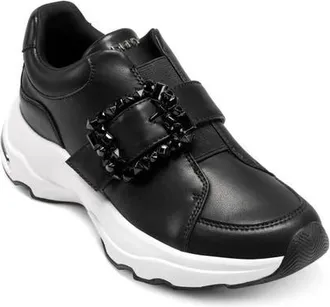 DKNY Jendaya Buckle Sneaker in Black at Nordstrom, Size 8.5