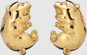 Gucci Pig-shaped Earrings, Gold-toned metal, Gold-toned metal