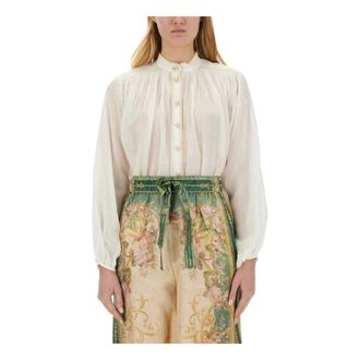 Zimmermann Shirts, female, Beige, Size: M Junie Billow Blouse
