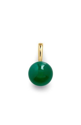 Monica Vinader Green Onxy Round Pendant Charm in 18Ct Gold Vermeil /Green Onyx at Nordstrom
