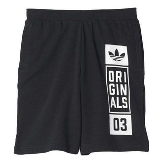 adidas originals Logo Printing Casual Sports Running Shorts Black AJ7634