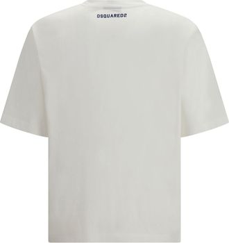 Dsquared2 Mens Printed T-Shirt White Cotton T-Shirts And Polos