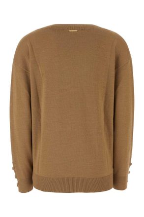 Michael Kors Womens Camel Wool Sweater Darkcamel Exterior: Merino Maglieria