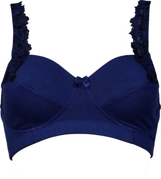 Elbrina B&uuml;gelloser BH ELBRINA, Damen, Gr. 100, Cup B, dunkelblau, Obermaterial: 95% Baumwolle, 5% Elasthan, unifarben, BHs B&uuml;gelloser BH