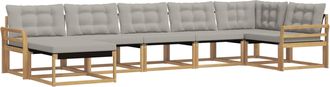 vidaXL Conjunto De Sof&aacute;s De Exterior 7 Uds. Blanco Y Gris Claro Vidaxl
