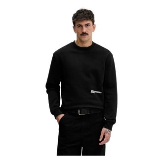 Karl Lagerfeld Hoodies & sweatvesten, Heren, Zwart, M, Katoen, Crewneck Sweatshirt