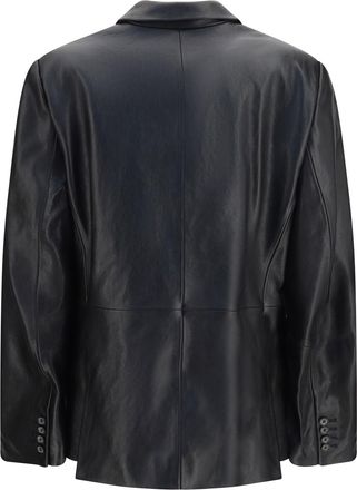 Magda Butrym Womens Leather Blazer Black Sheep Blazers Jacket