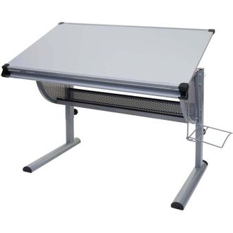 Hhg [NON UTILIZZATO] Scrivania banco scuola con sottobanco Oxford multiregolabile disegno 68x118x62-92cm grigio