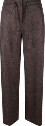 Max Mara Smmfloria Wijde Broek - Dames - Wijde Broeken - Bruin - M - Wol - Broeken