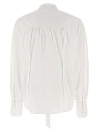 Prada Bow-Tie Cotton Shirt - White