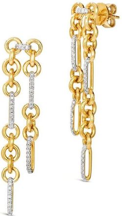 Le Vian Ladies Links Dangling Earrings set in 14K Honey Gold ASOZ 23
