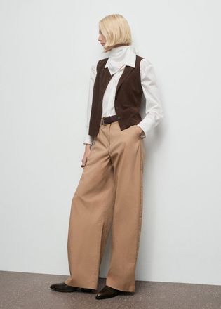 Mango Gilet completo velluto a coste marrone - Donna - XXS - MANGO