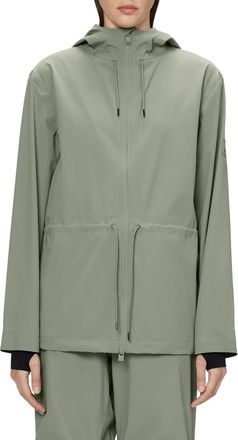 Rains Suva Hardshell Waterproof Hooded Rain Jacket in Drift at Nordstrom, Size X-Small