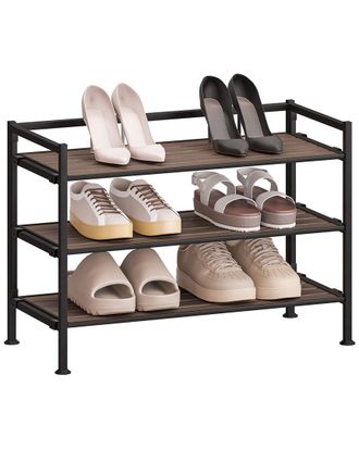 Seville Classics 3-Tier Resin Slatted Shoe Rack