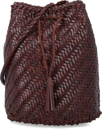 Dragon Diffusion Pompom Artisanal Woven Bucket Bag