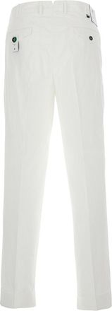 Pantaloni Torino Mens Trousers With Front Pleats, White Cotton