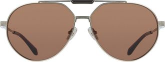 Ferragamo 62mm Oversize Aviator Sunglasses in Shiny Gold at Nordstrom