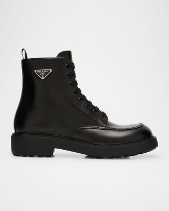 PRADA【入手困難】 ☆ブラッシュドレザーx Re-Nylon ブーツ