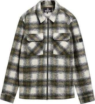 Barbour Clayton Fleece Check Overshirt - Heren - Zomerjassen - Groen - M - Wol - Jassen