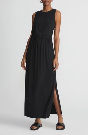 Lafayette 148 New York Elastic Waist Sleeveless Dress in Black at Nordstrom, Size X-Large
