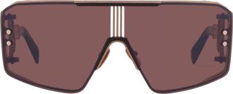 Balmain LE MASQUE Brown Shield Unisex Sunglasses BPS-146C RSE-BRN 147
