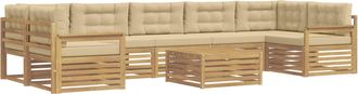 vidaXL Conjunto De Sof&aacute;s De Exterior 8 Uds. Y Beige Vidaxl