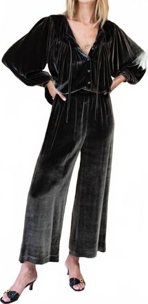 Emerson Fry Wide Leg Velvet Pant In Black