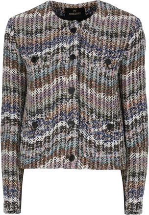 Missoni Tweed Jas met Lurex Wol - Dames - Blazers - Veelkleurig - XS - Wol - Jassen