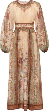 Zimmermann Maxi Dress With Floral Accents And Lurex Details