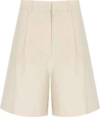 Max Mara Ecuba Bermuda Shorts - Dames - Korte Broeken - Beige - M - Katoen - Korte Broeken