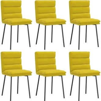 vidaXL Sillas De Comedor 6 Unidades Terciopelo Amarillo Vidaxl