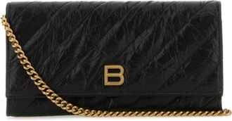 Balenciaga logo-plaque quilted wallet - women - CALFSKIN - One Size - Black