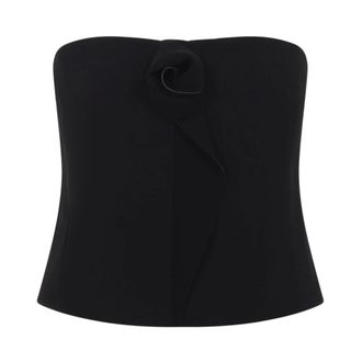 Giorgio Armani Strapless Silk Top - female - Giorgio Armani - Sleeveless Tops - Black - M - Tops