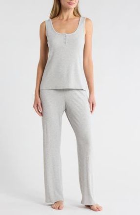 French Connection Henley Tank & Pants Jersey Pajamas in Heather Grey at Nordstrom Rack, Size X-Large