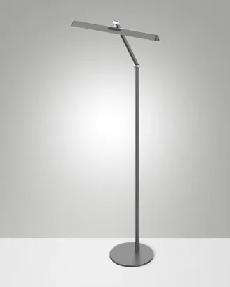 Fabas Luce Lampada Da Terra Beba Led 12w 1340lm, Struttura In Alluminio E Metacrilato, Dimmerabile Al Tocco, Ip20, 106cm, Colore Antracite - Beba