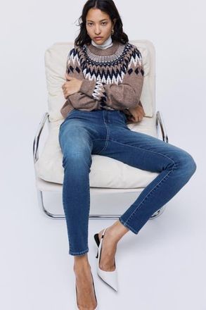 H&M Skinny High Jeans in Denim Blue at Nordstrom, Size 12