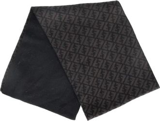 Fendi Pre-owned Scarves, female, Brown, Size: ONE SIZE Pre-owned Wool scarves